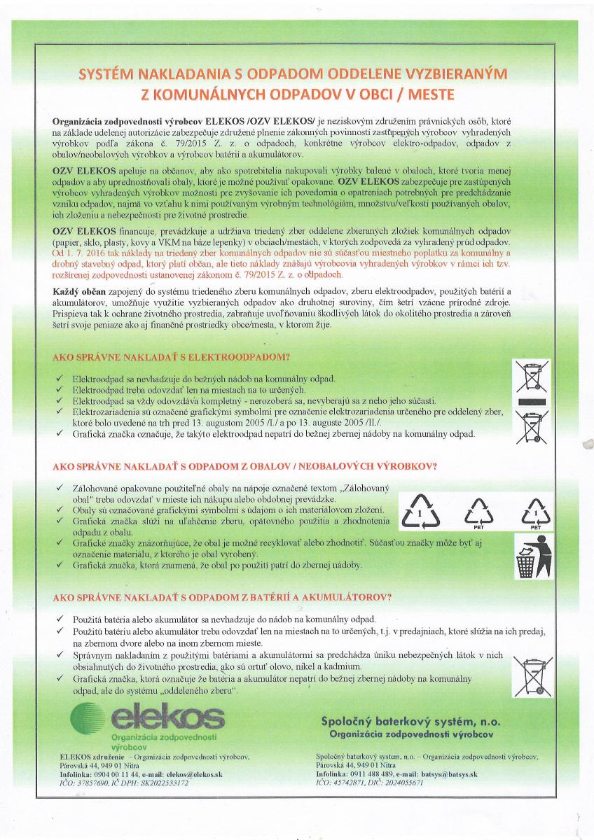 Systém nakladania s odpadom v obci Medveďov